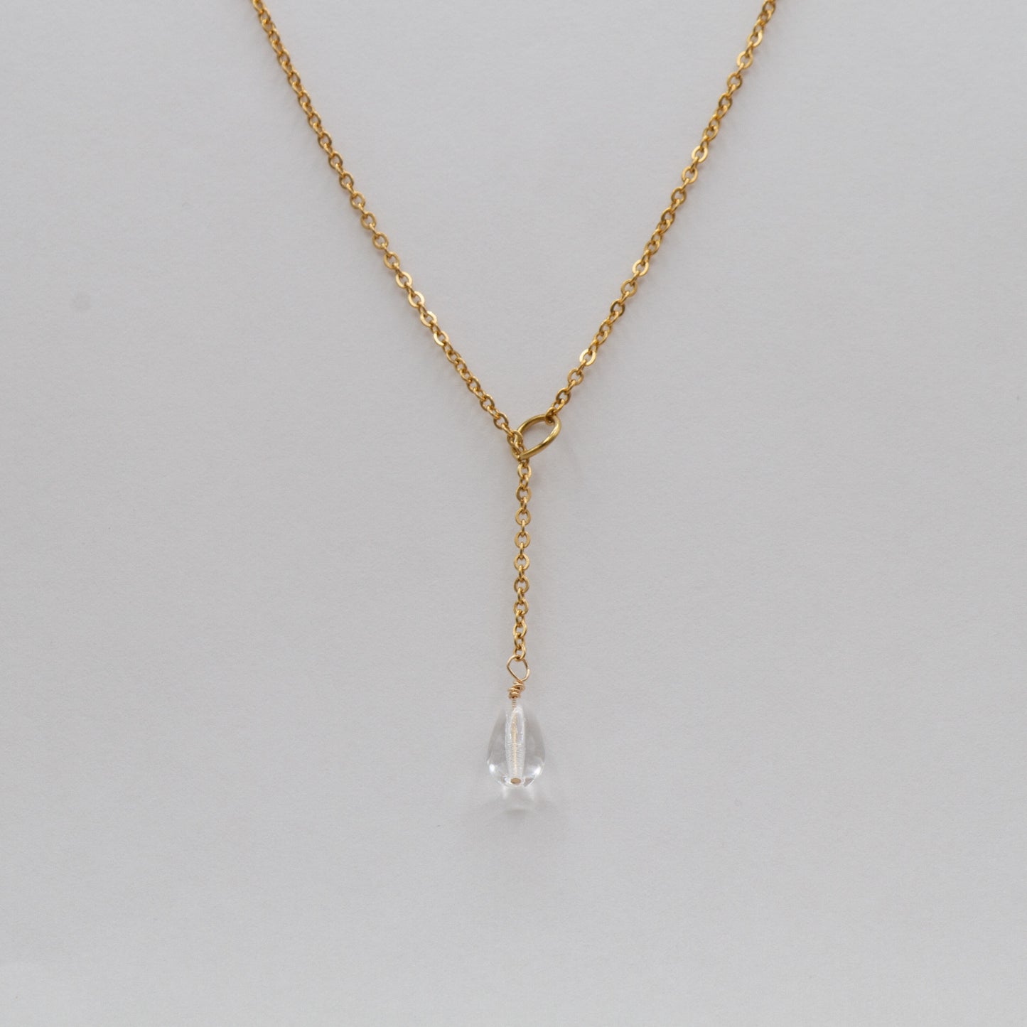Czech Pressed Glass Bead Y Necklace