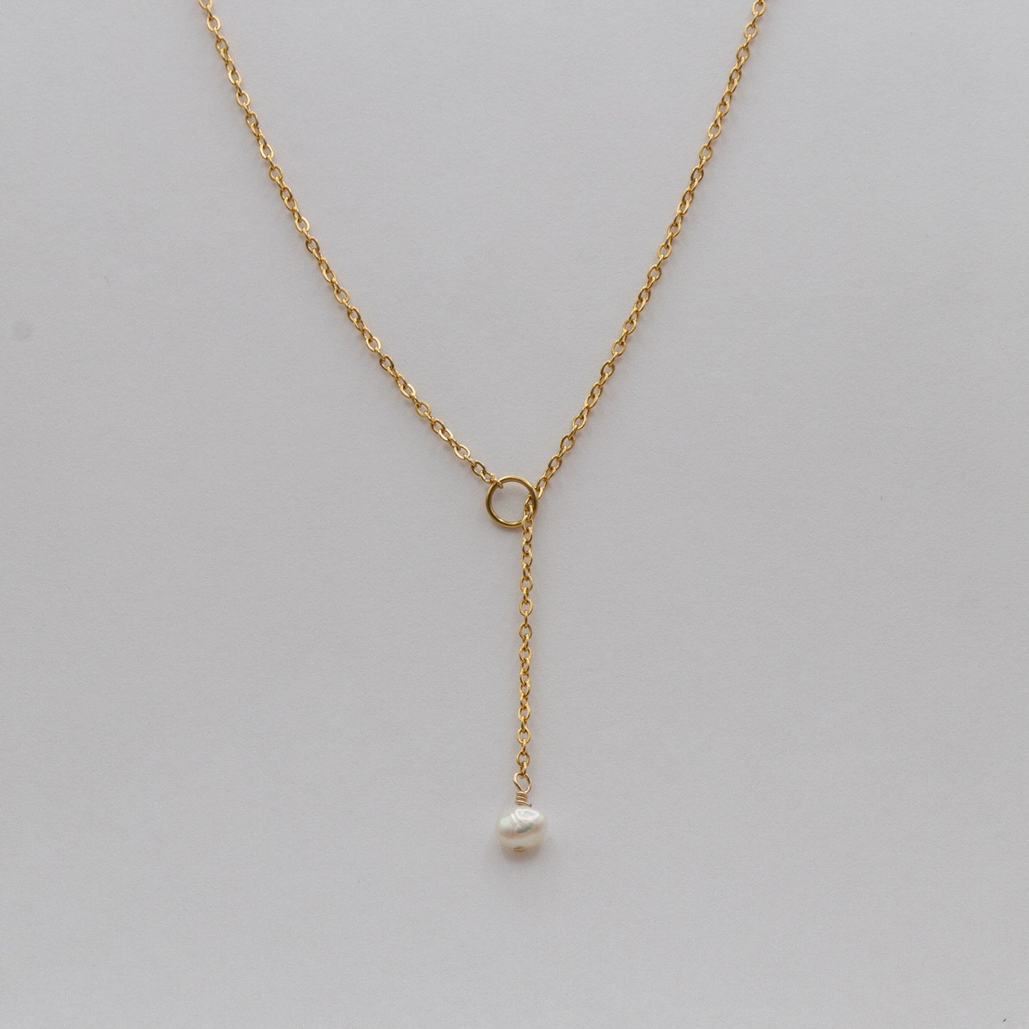 White Natural Freshwater Pearl Y Necklace