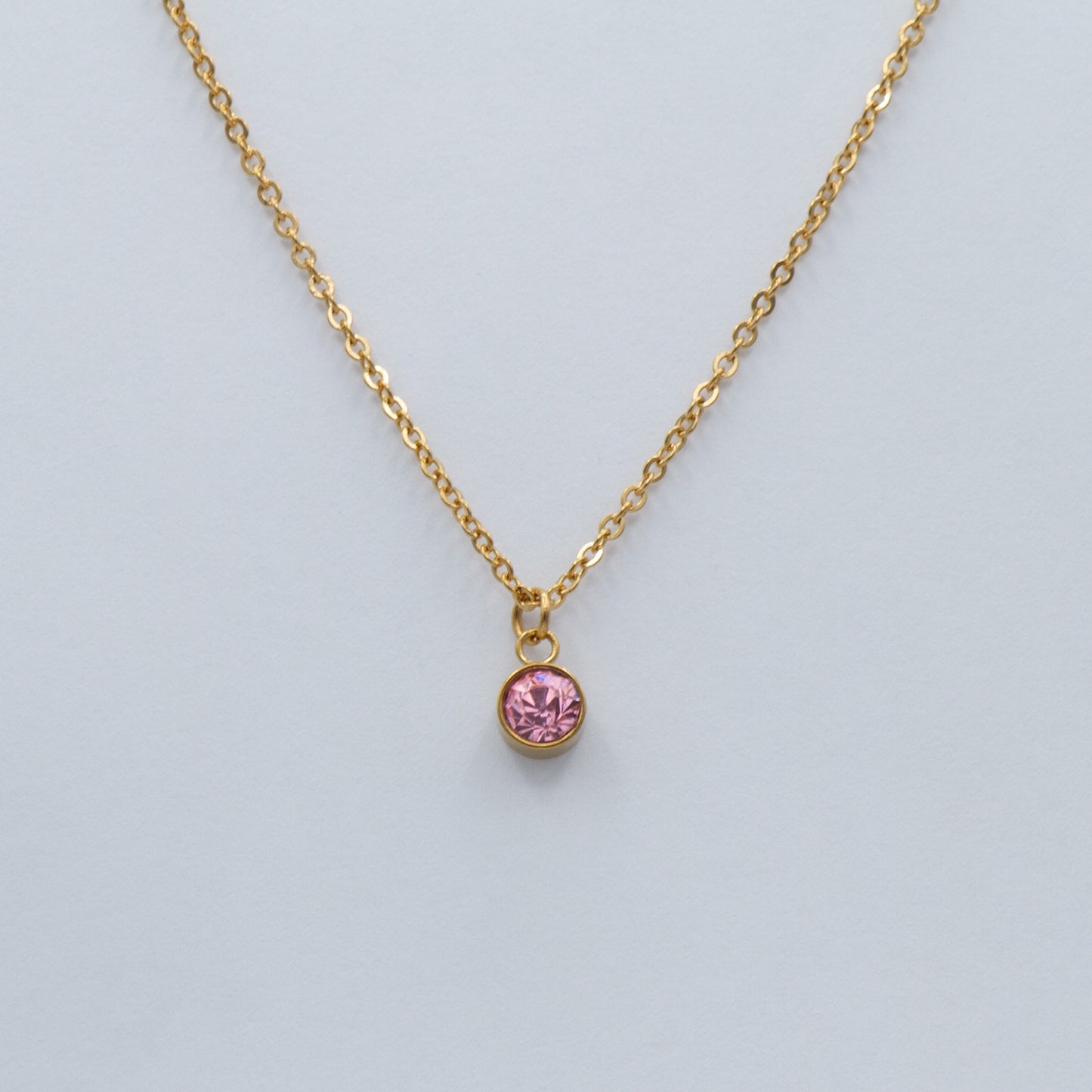 Pink Crystal Charm Necklace