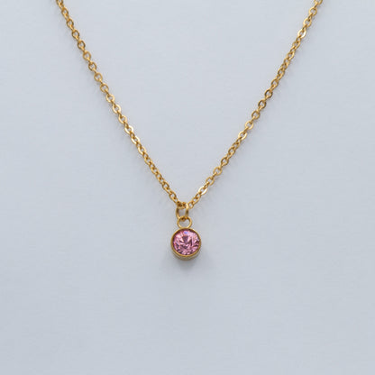 Pink Crystal Charm Necklace