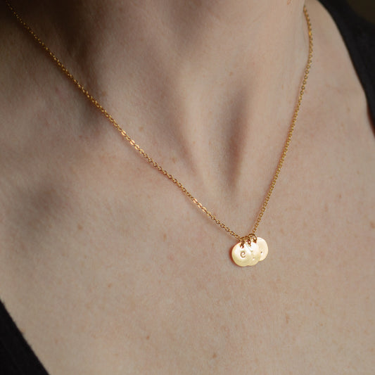 Initial Round Pendant Necklace