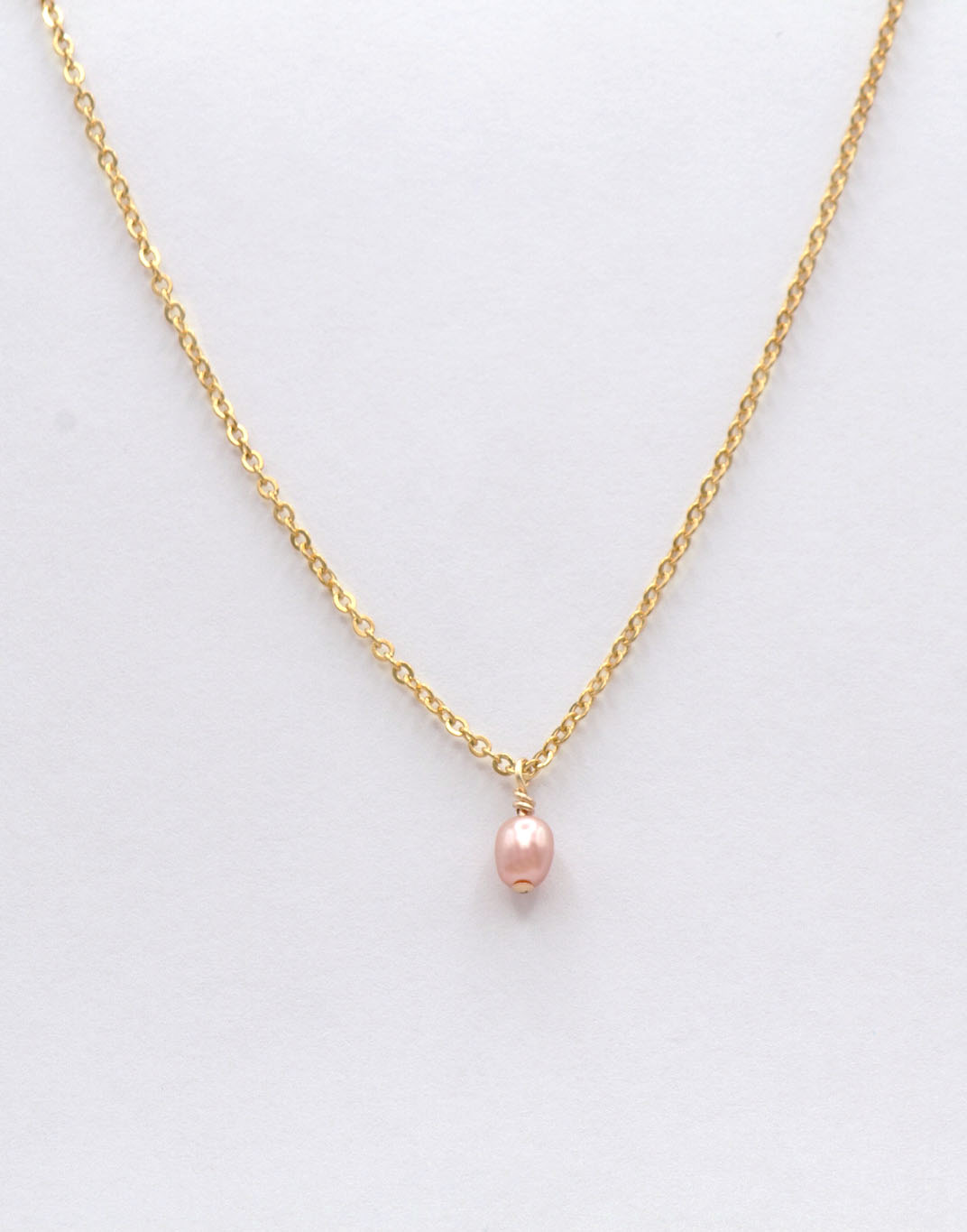 Mauve Natural Freshwater Pearl Pendant Necklace