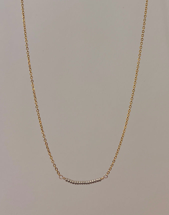 Dainty Silver Bead Necklace