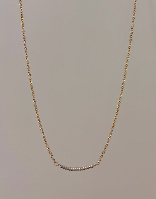 Dainty Silver Bead Necklace